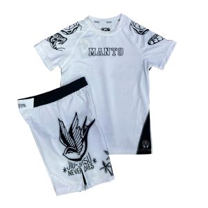 Рашгард 2 в 1 для MMA Manto 11055, футболка/шорты, белый