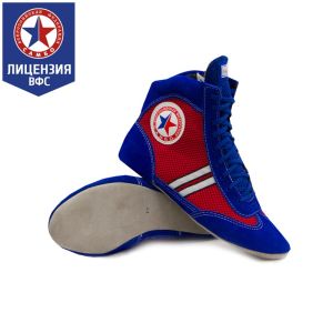 Борцовки для самбо КрепышЯ "Атака", синий/красный