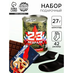 Подарочный набор «23 Февраля» 10051779, носки + шоколад