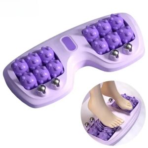 Роликовый массажер для ног Foot Massager, 12 роликов, пластик, бежевый/оранжевый