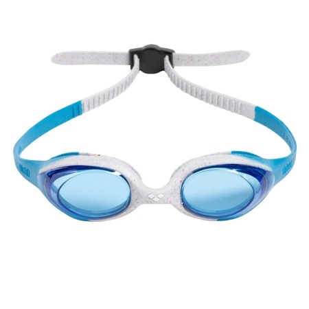 Очки для плавания детские Arena Spider JR 92338-903, синие линзы, синий/белый