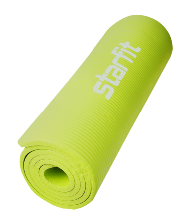Коврик для йоги StarFit FM-301, NBR-каучук, 10 мм, разм. 183 х 61 см, лаймовый
