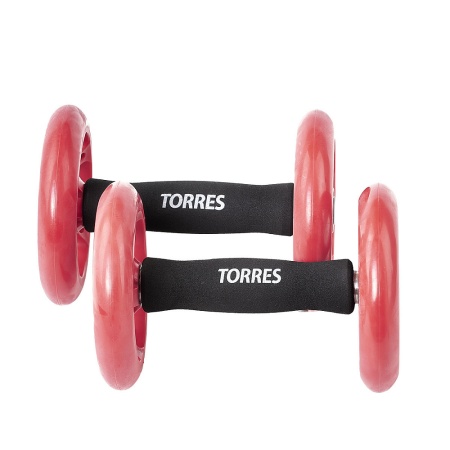 Ролик для пресса Torres PL52215, раздельный, черный/красный