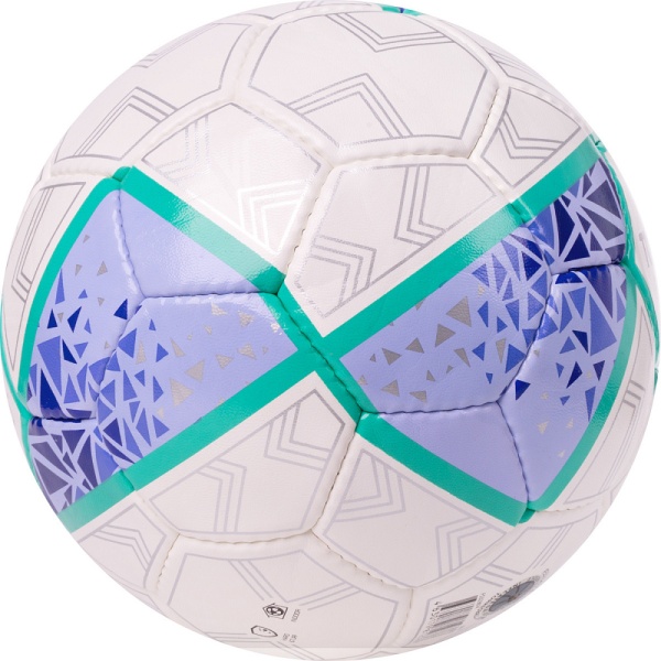 Мяч футзальный Torres Futsal Training FS323674, р.4,32 пан. ПУ, 4 подкл. слоя, руч.сш, бел/фиол/зел