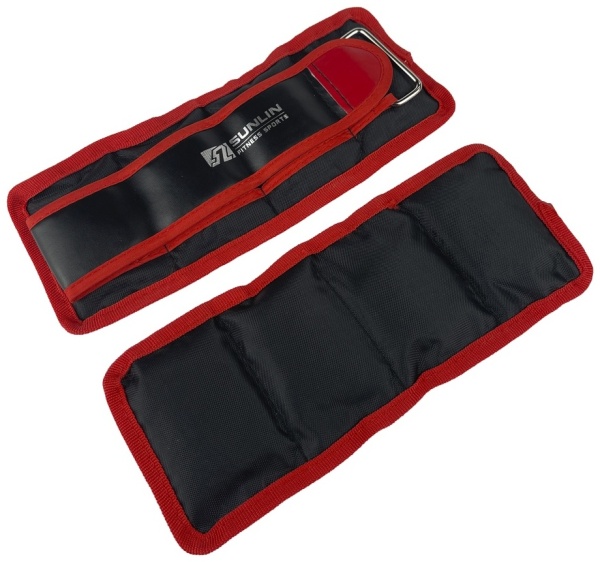 Утяжелители универсальные Sunlin, 1 кг (2 шт х 0.5 кг), черный/красный