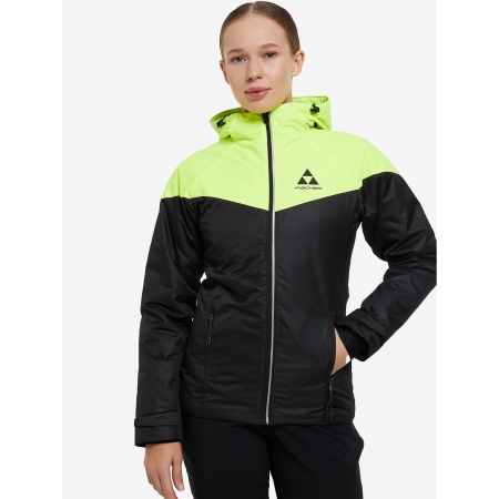 Куртка лыжника Fischer GR8229-100, женская, черный/салатовый