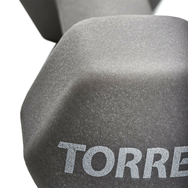 Гантель цельнолитая Torres PL55013, неопрен, 3 кг, серый