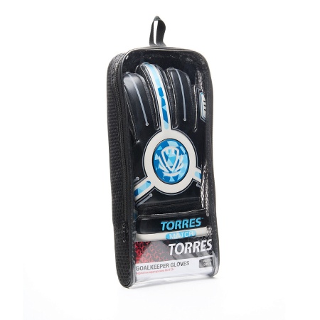 Перчатки вратарские Torres Match FG0523404, 4 мм латекс, черный/голубой