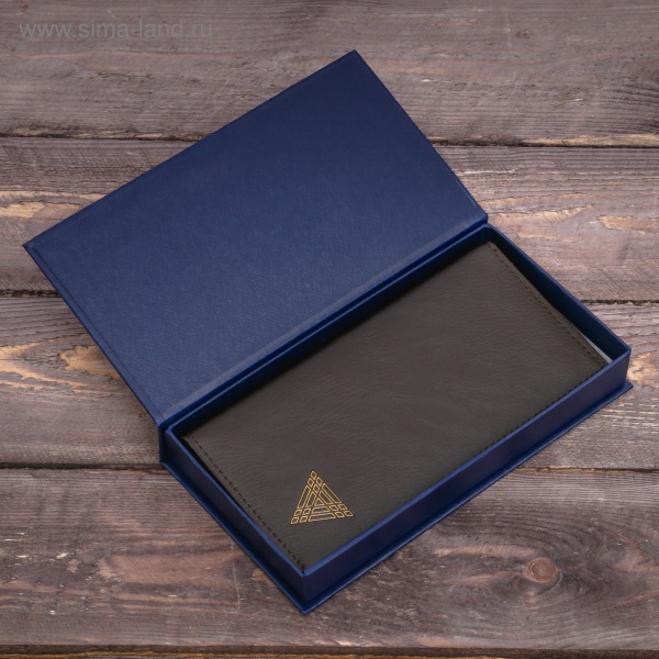 Кошелек "Настоящему мужчине", кожзам, в подарочной упаковке