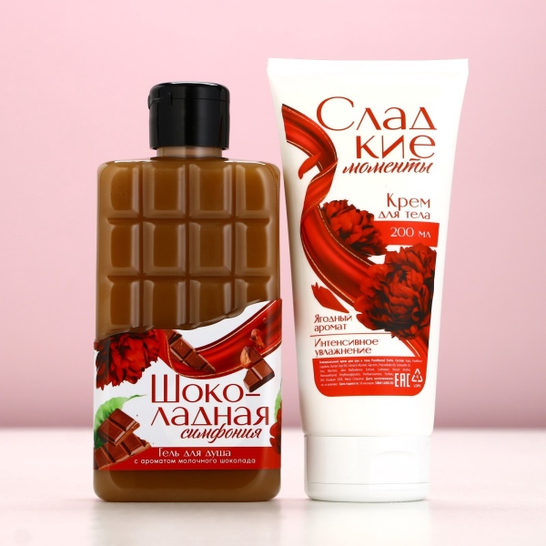 Подарочный набор косметики «8 марта: Насладись моментом» 9653385, гель для душа, крем для тела