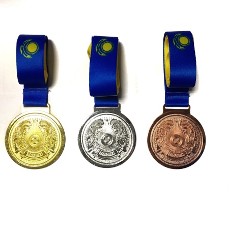 Медаль 6.5 см "Казахстан Шанырак/герб желто-синяя лента" M-18