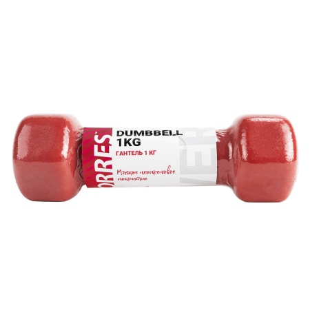 Гантель цельнолитая Torres PL55011, неопрен, 1 кг, красный
