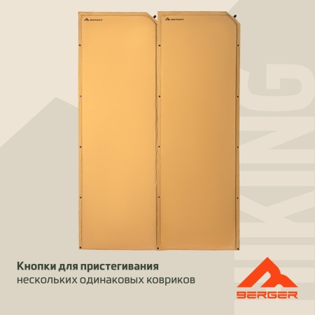 Коврик самонадувающийся Berger Hiking Spirit BHS24SIM-01, коричневый/бежевый