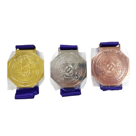 Медаль 8 см "Wrestling темно-синяя лента"