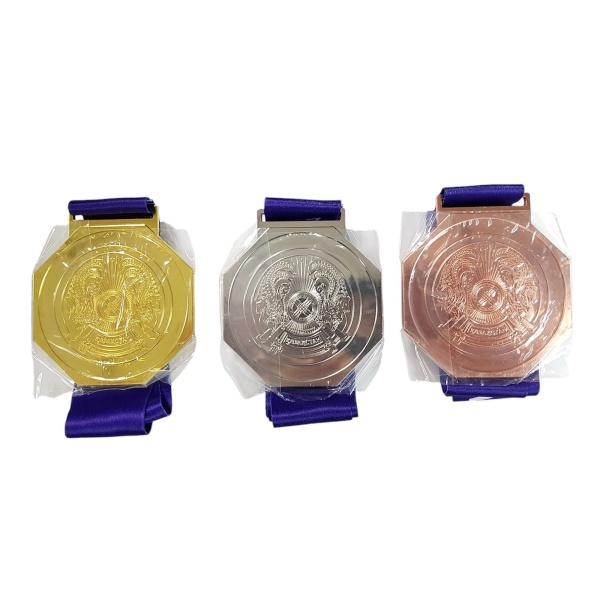 Медаль 8 см "Wrestling темно-синяя лента"