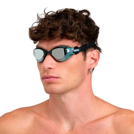 Очки для плавания Arena Cobra Tri Swipe Mirror 002508-360, желтые линзы, зеленый/черный