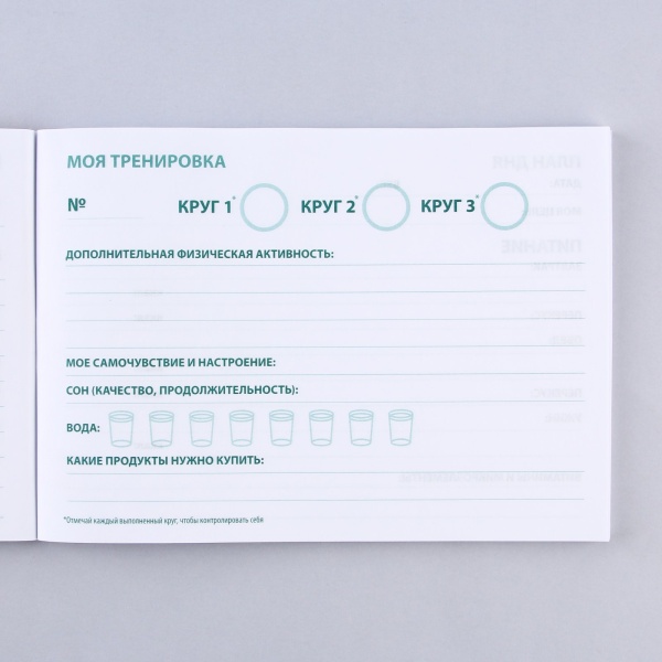 Дневник тренировок и питания «Фитнес» 9231612, 48 листов, 15,3 х 12,4 см