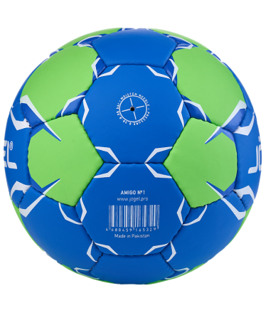 Мяч гандбольный Jogel Amigo, разм. 1 (ЦБ-00007433), синий/зеленый 