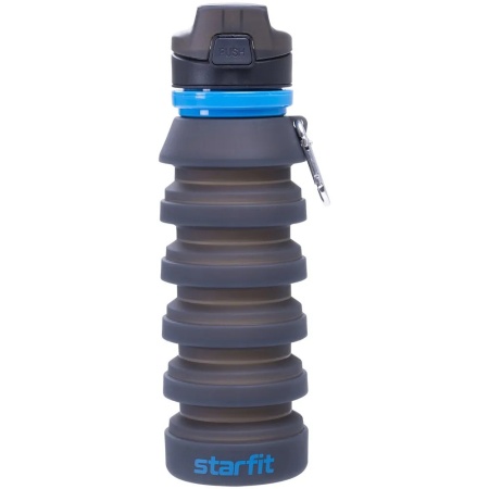 Бутылка StarFit FB-100, складная, 500 мл, с карабином, серый