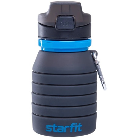 Бутылка StarFit FB-100, складная, 500 мл, с карабином, серый