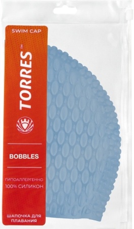 Шапочка для плавания Torres Bobbles SW-12204BL, силикон, голубой