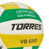 Мяч волейбольный Torres VB 650, V32425, р.5, синт.кожа полиуретан, клееный, бут.кам, бел/зелен/желт