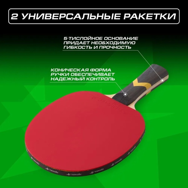 Набор для настольного тенниса Roxel Forward, 2 ракетки, 3 шарика