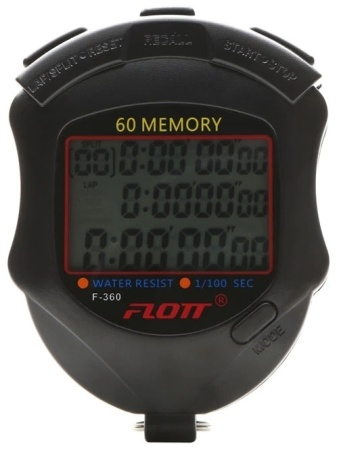 Секундомер Flott FL-60, на 60 запоминаний, черный