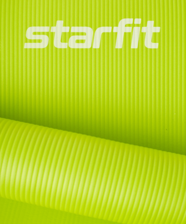 Коврик для йоги StarFit FM-301, NBR-каучук, 10 мм, разм. 183 х 61 см, лаймовый