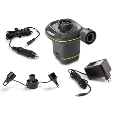 Насос электрический Intex 66634, от сети или прикуривателя, серый/желтый