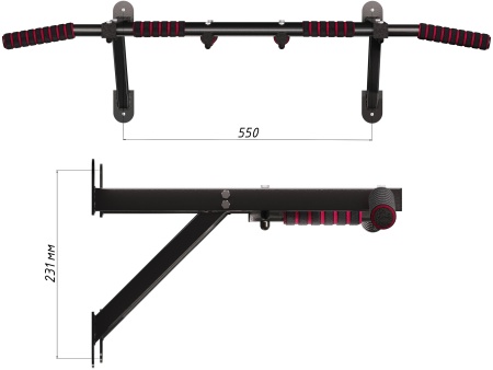 Турник настенный Уралспорт "Уралец", 101 см, до 200 кг