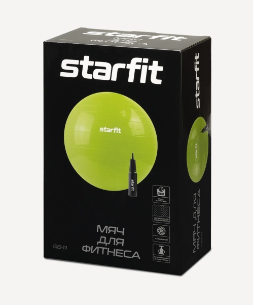 Фитбол StarFit GB-111, 65 см, антивзрыв, с насосом