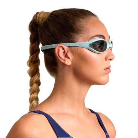 Очки для плавания Arena Spider 000024-902, черные линзы, зеленый