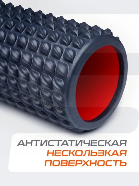 Ролик массажный StarFit FA-528, разм. 33 х 14 см, EVA/ПВХ, низкая жесткость, синий/красный