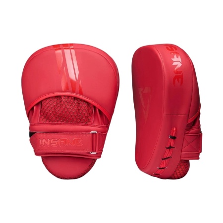 Лапы для бокса Insane Oro IN23-FP01, изогнутые, 25х20х6,5 см, красный