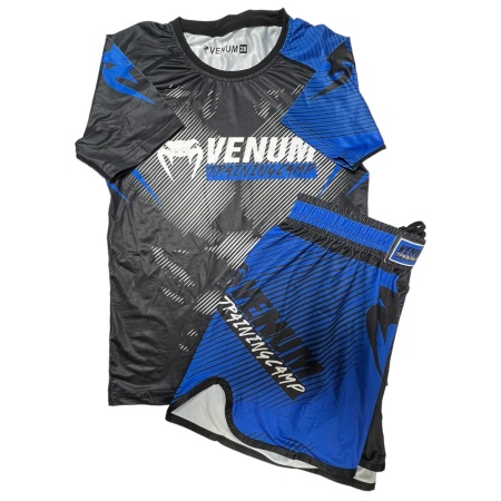 Рашгард 2 в 1 для MMA Venum 1308, рашгард/шорты, синий, разм. L