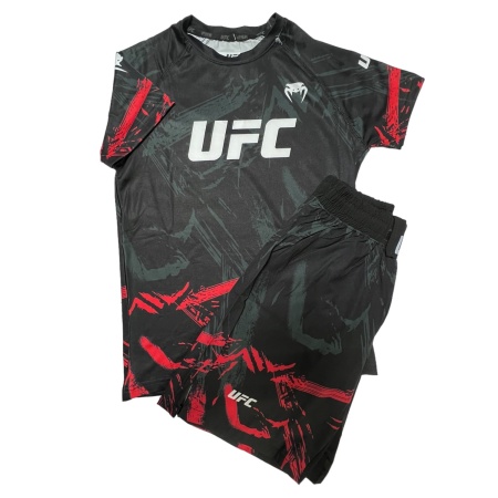 Рашгард 2 в 1 для MMA Venum UFC 15-9004, футболка/шорты, черный/красный, разм. 128