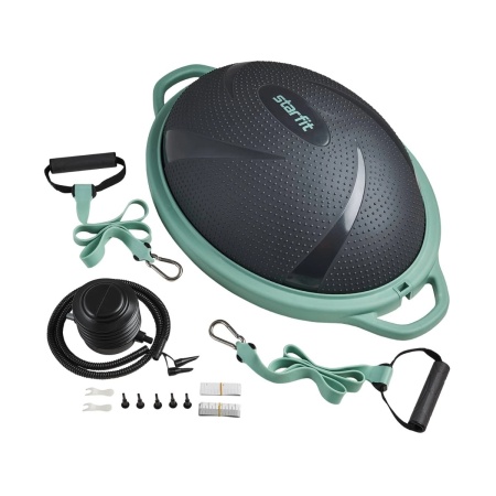 Полусфера "BOSU" StarFit GB-503, с эспандерами, с насосом, серый/зеленый