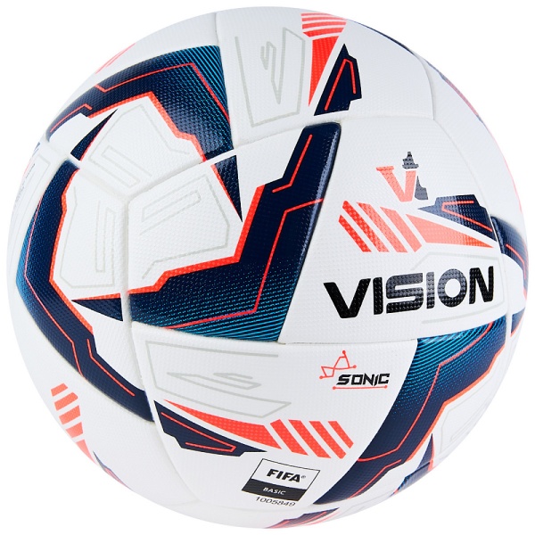 Мяч футбольный Vision Sonic FV324065, разм. 5, 24 пан., FIFA Basic, PU, термосш., белый/синий Мяч футбольный Vision Sonic FV324065, разм. 5, 24 пан., FIFA Basic, PU, термосш., белый/синий