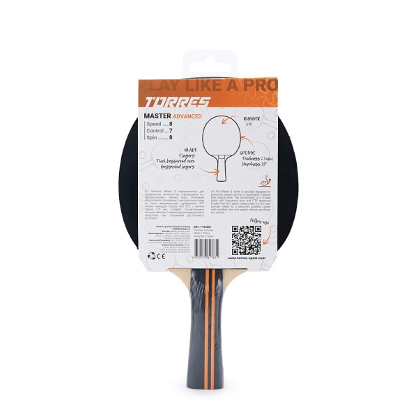 Ракетка для настольного тенниса Torres Master 3*, арт. TT23007