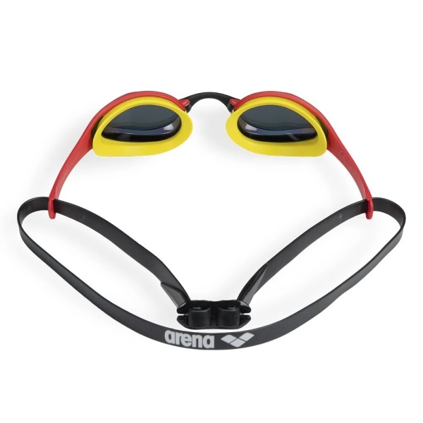 Очки для плавания Arena Cobra Ultra Swipe Mirror 002507-103, золотистые линзы, красный/черный