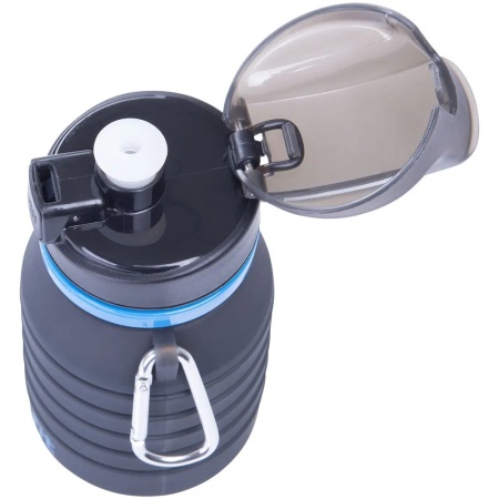 Бутылка StarFit FB-100, складная, 500 мл, с карабином, серый