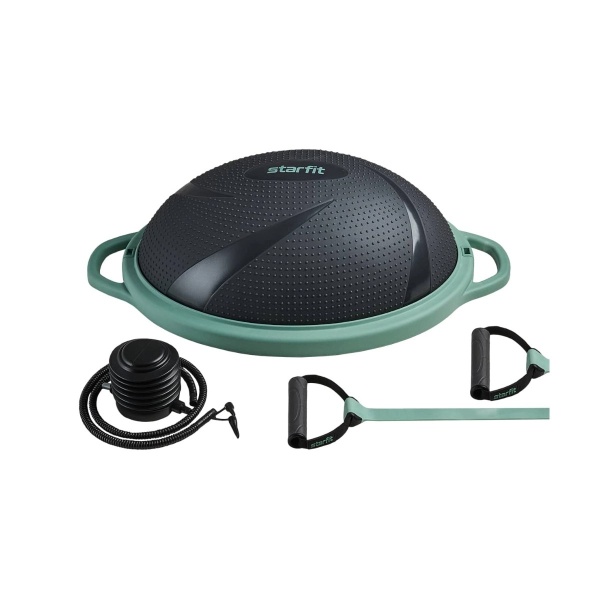 Полусфера "BOSU" StarFit GB-503, с эспандерами, с насосом, серый/зеленый