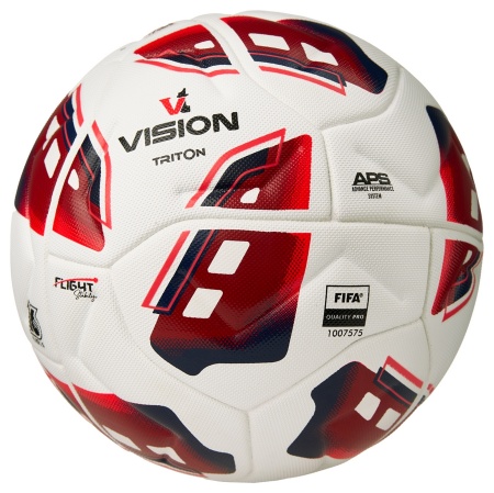 Мяч футбольный Vision Triton FV425075, р.5, FIFA Quality Pro MF, 16 пан, термосш., белый/красный