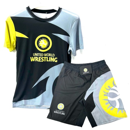 Рашгард 2 в 1 для MMA Asics Wrestling 12038, футболка/шорты, черный, разм. 2XL