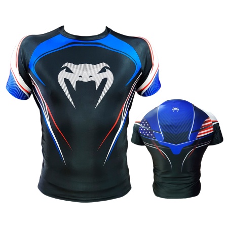 Футболка для MMA Venum "American Flag", черный/белый, разм. M