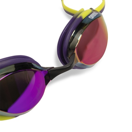 Очки для плавания Arena Python Mirror 1E763-122, фиолетовые линзы, желтый/фиолетовый