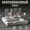 Набор «Непробиваемый» 6384647, 2 стопки 50 мл с пулей, зажигалка, подставка