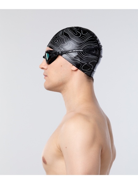 Шапочка для плавания 25Degrees Effect Black 25D22010A, комбинированный, черный