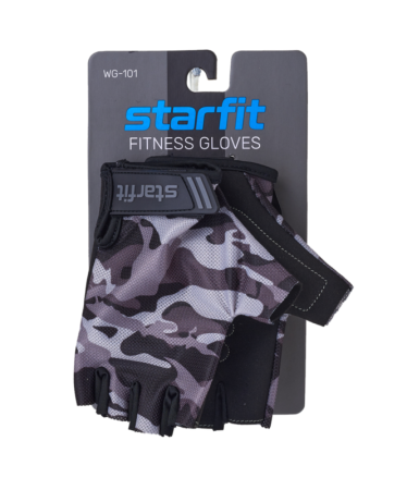 Перчатки для фитнеса StarFit WG-101, серый камуфляж